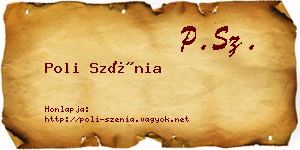 Poli Szénia névjegykártya